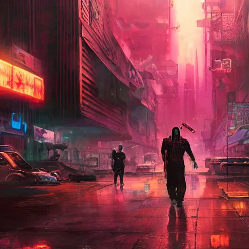 Prompt: cyberpunk baghdad 2 0 4 9, oil on canvas