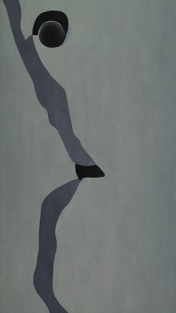 Image similar to abstract primitivism minimalism art painting, lines, forms, shapes, in style of rene magritte