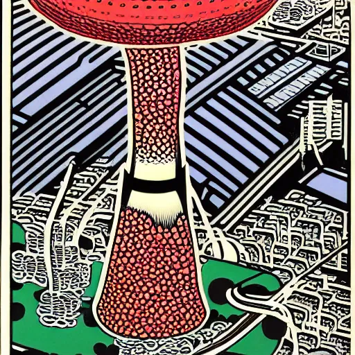 Image similar to nuclear mushroom in Tokyo by Toshio Saeki