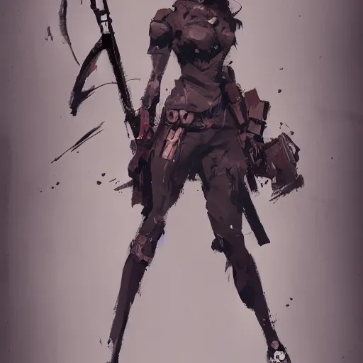 Prompt: beautiful girl beautiful woman, full body character, artstation, character concept art, by Ashley Wood