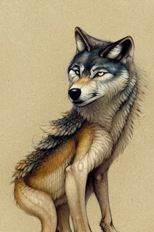 Image similar to (((((1950s wolf . muted colors.))))) by Jean-Baptiste Monge !!!!!!!!!!!!!!!!!!!!!!!!!!!