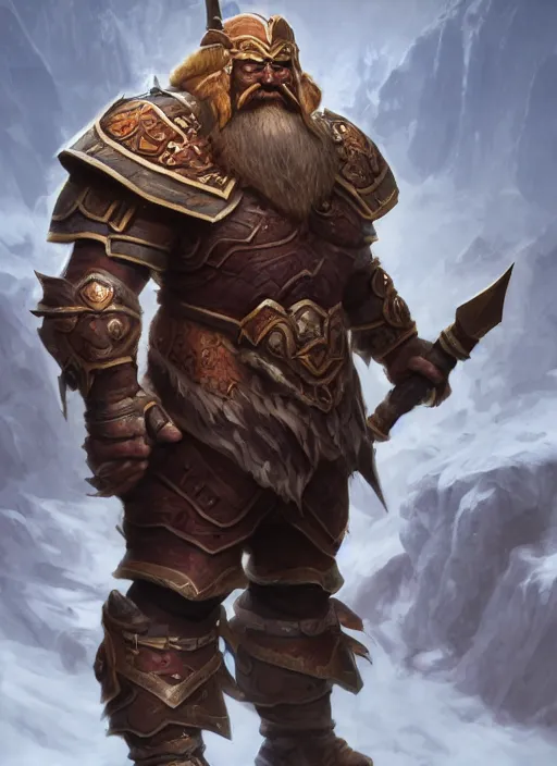 Prompt: detailed full body concept art illustration matte painting of a dwarven warrior with mongolian features in full mongolian armor, ultra detailed, digital art, octane render, 4K, cotw, world of warcraft, torchlight, exaggerated, simplified