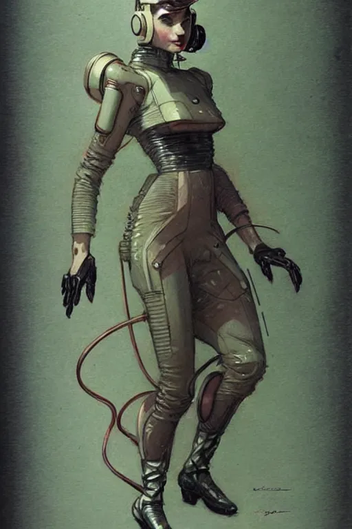 Prompt: ( ( ( ( ( 1 9 5 0 s retro future art deco cyberpunk character design. muted colors. ) ) ) ) ) by jean - baptiste monge!!!!!!!!!!!!!!!!!!!!!!!!!!!!!!