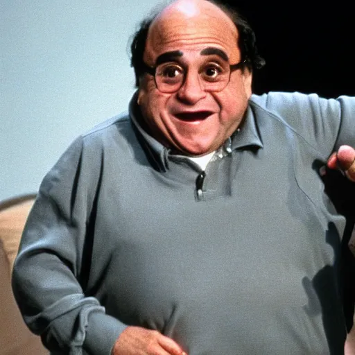 Image similar to danny devito obsessed with barbies 1 9 8 0 s children's show, detailed facial expressions