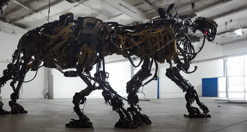 Image similar to boston dynamics bigdog high resolution intricated details