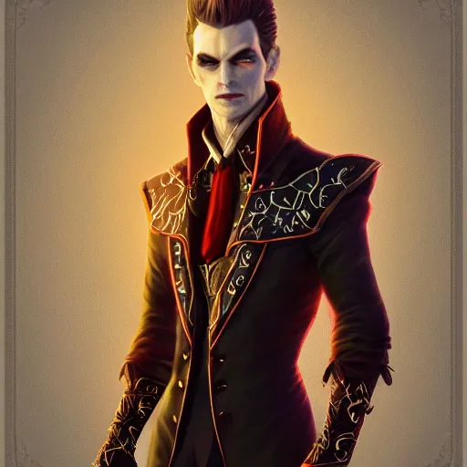 Prompt: highly detailed full body portrait of a Ventrue Vampire lord in elegant clothes, digital art, concept art, character art, cinematic lightning, bright colors, intricate, masterpiece, photorealistic, hiperrealistic, sharp focus, high contrast, Artstation HQ, DeviantArt trending, 4k UHD, Unreal Engine 5