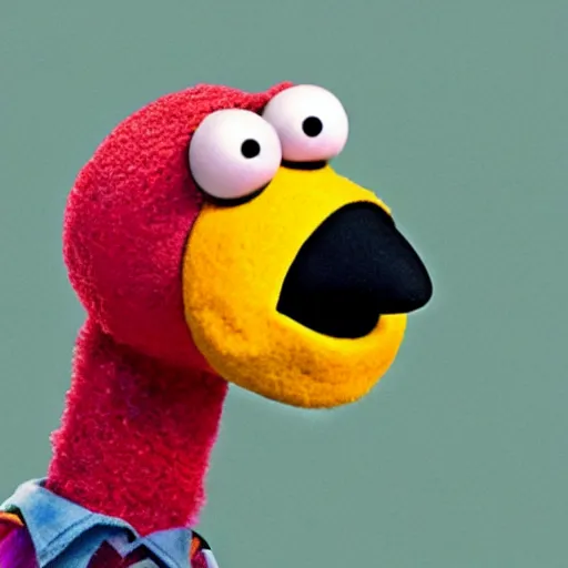 Image similar to bert from sesame street merged with a pidgeon