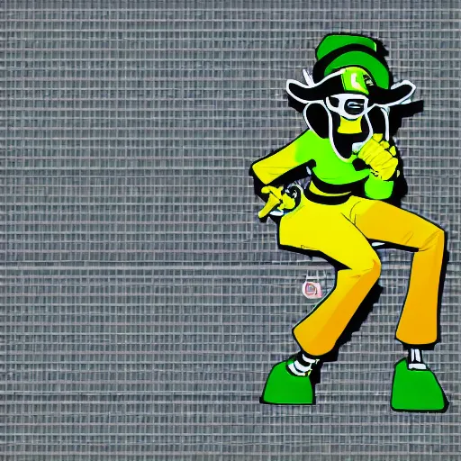 Image similar to jet set radio character, isolated on a white background