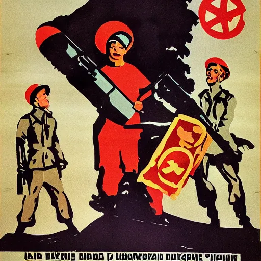 Prompt: a soviet propaganda poster with med - x