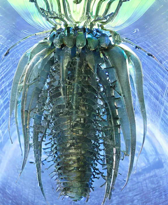 Image similar to transparent clear see - through image of many many isopods, lush botany, foliage, aurora spaceship environment, ultra realistic, concept art, photorealistic, octane render, 8 k, unreal engine. art by gustave dore and nori inoguchi and sam kaplan and zachary goulko and christopher marley and artgerm and alphonse mucha