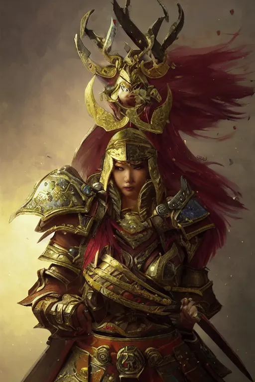 Image similar to sakimi chan, legendary warrior, heroic fighter, world of warcraft, decorative ornaments, battle armor, by carl spitzweg, ismail inceoglu, vdragan bibin, hans thoma, greg rutkowski, alexandros pyromallis, perfect face, sharply focused, sharply detailed, centered, rule of thirds, realistic shading