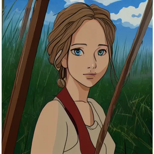 Prompt: Jennifer Lawrence, Studio Ghibli style