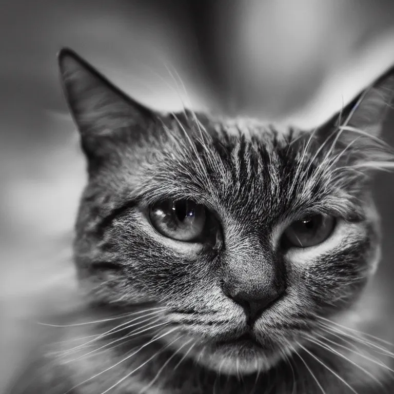 Image similar to an amazing award winning portrait photo of a cool cat, film noir, very detailed and sharp, 4k hdr, cinematic masterpiece, volumetric lighting, stunning