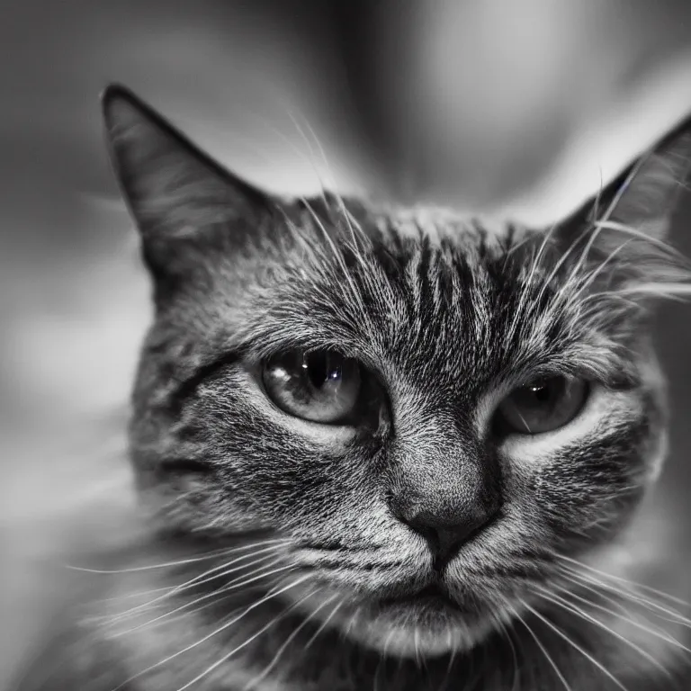 prompthunt: chad cat, black and white filter, ultra hd, 8k