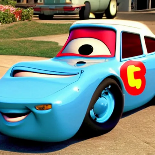 Image similar to jesus car from the movie pixar's cars 2,