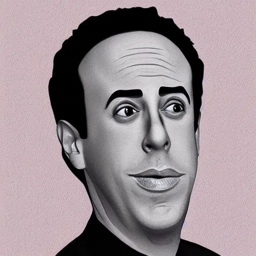 Image similar to jerry seinfeld with no eyes and a female beautiful body, trending on deviantart