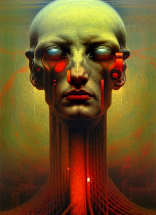 Prompt: half buried god machine detailed painting by johann baptist zimmermann and zdzisław beksinski