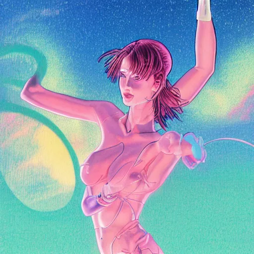 Prompt: colorful illustration of sakura sunset, by hajime sorayama and jake parker