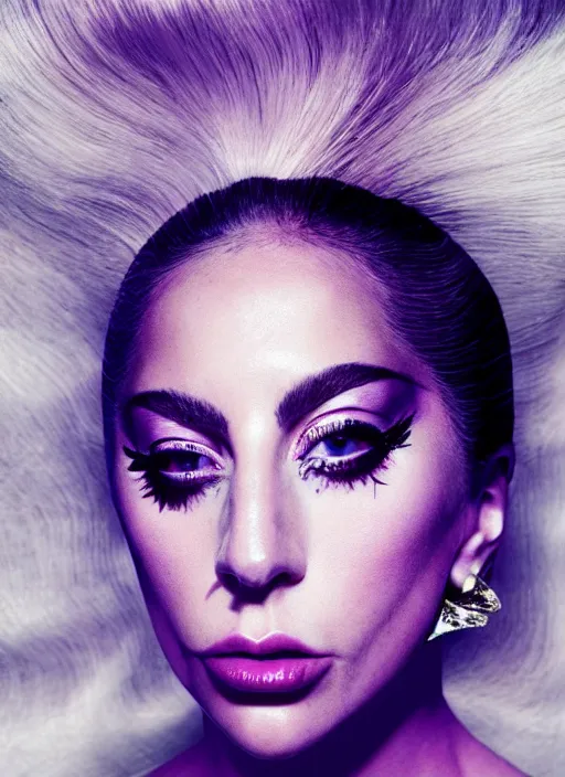 Image similar to lady gaga styled by nick knight posing, artpop , vogue magazine, editorial, Highly realistic. High resolution. Highly detailed. Dramatic. 8k.4k.