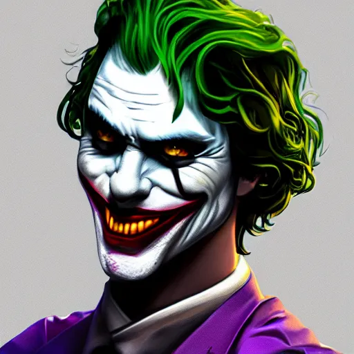 Image similar to 'Jeromy Powell'!! as The Joker, digital art, cgsociety, artstation, trending, 4k