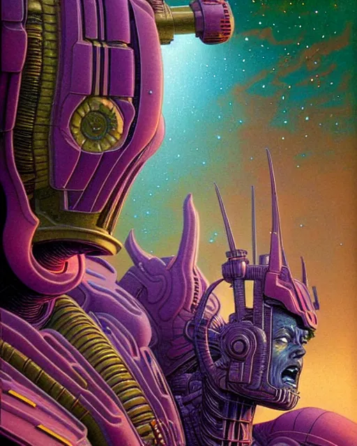 Image similar to galactus, character portrait, portrait, close up, concept art, glow, intricate details, highly detailed, vintage sci - fi poster, in the style of chris foss, rodger dean, moebius, michael whelan, and gustave dore