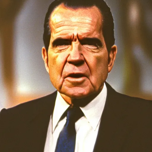 Image similar to A still of Richard Nixon in The Matrix