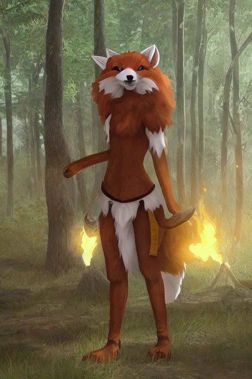 Prompt: a medieval fox furry fursona with a fluffy tail in a forest, backlighting, cgi, rendered in unreal engine, trending on artstation, cartoon, trending on furaffinity