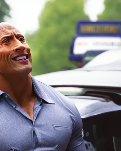 Image similar to film still close - up shot of dwayne johnson as a london cab driver. photographic, photography