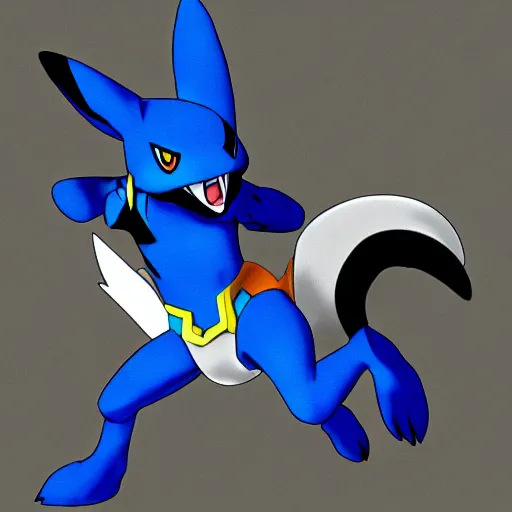 lucario (pokemon) drawn by fujiwara_echi