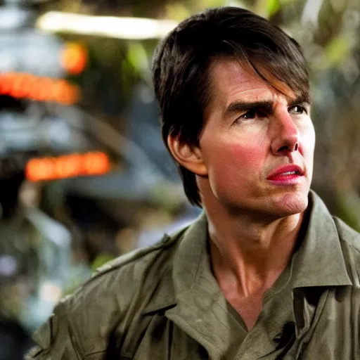 Image similar to Tom Cruise in Tropic Thunder by Ben Stiller