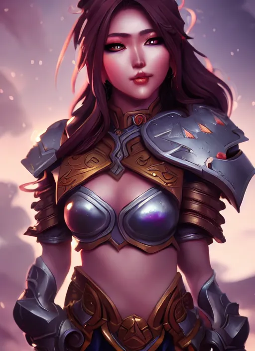 Image similar to sakimi chan, armor, detailed face, dynamic lighting, tony sart, 8 k