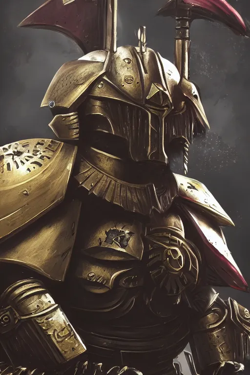 Image similar to armor portrait heros warhammer 4 0 k horus heresy fanart - the primarchs emperor by johannes helgeson animated with vfx concept artist & illustrator global illumination ray tracing hdr fanart arstation zbrush central hardmesh 8 k octane renderer comics stylized