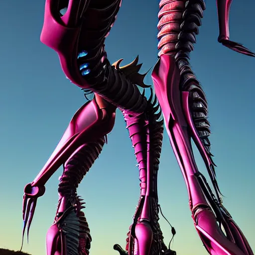 Prompt: worm's eye view from the floor, looking up, at a highly detailed 300 foot tall giant exquisite beautiful female warframe, as a stunning anthropomorphic female robot dragon, posing elegantly over you, two massive detailed high quality legs towering over you, at the beach on a sunset, sleek and streamlined matte black armor with glowing pink accents, sharp detailed well designed claws, detailed robot dragon feet, giantess shot, ground view shot, upward shot, front shot, epic cinematic shot, high quality fanart, highly detailed art, realistic, professional digital art, high end digital art, captura, furry art, anthro art, DeviantArt, artstation, Furaffinity, 8k HD render, epic lighting