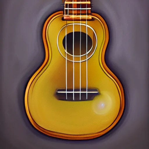 Image similar to highly detailed painting of an ukulele, digital painting, artstation, realistic