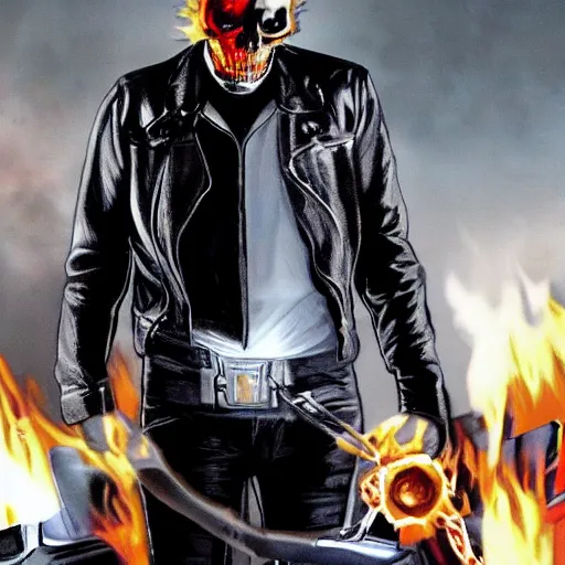 Image similar to keanu reaves as ghost rider 3 4 k quality super realistic