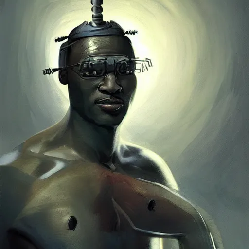 Prompt: ! dream artwork of a tv - headed muscular blacksmith man with a tv on his head, cool style, concept art, super detailed, 4 k hd, trending on artstation, digital painted, low contrast, made by greg rutkowski and viktoria gavrilenko