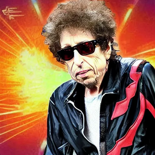 Prompt: bob dylan as a power ranger