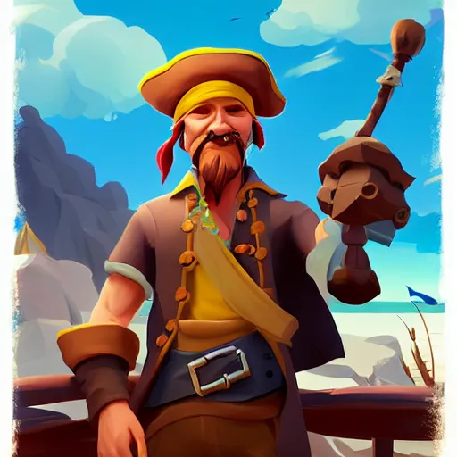 Image similar to painting jack the pirate on sea of thieves game avatar hero smooth face median photoshop filter cutout vector behance hd by jesper ejsing, by rhads, makoto shinkai and lois van baarle, ilya kuvshinov, rossdraws, illustration, art by ilya kuvshinov and gustav klimt