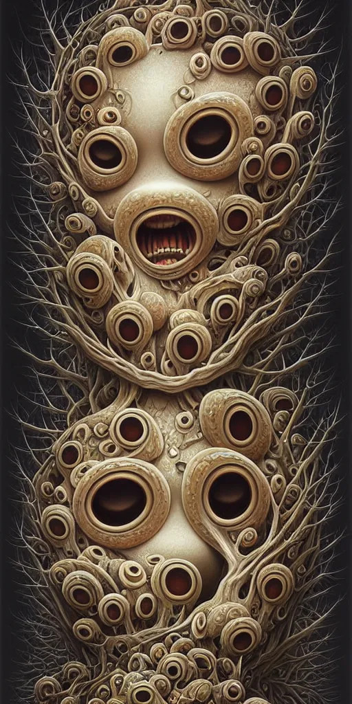Image similar to endless eons of time's essence stripped away by neglect and decay. naoto hattori, oil on canvas