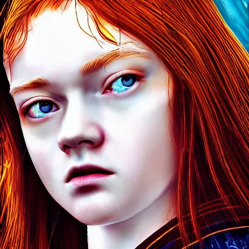 Prompt: sadie sink in cyberpunk style digital art very detailed 4 k detailed super realistic