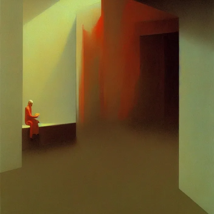 Image similar to portrait, science fiction, Edward Hopper and James Gilleard, Zdzislaw Beksinski, highly detailed