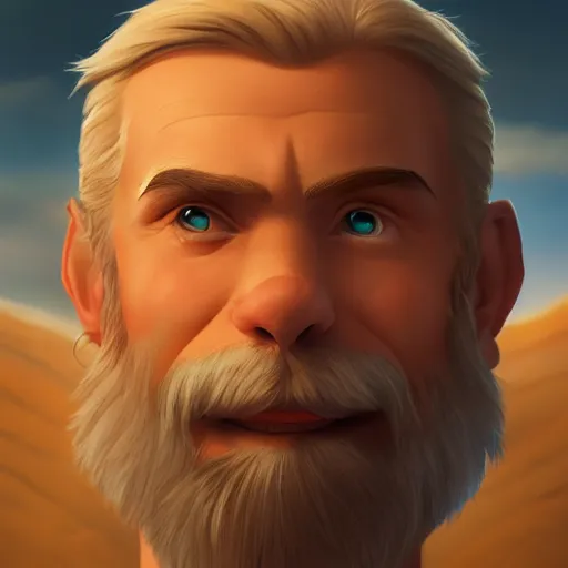 Image similar to a portrait of a hero in an animated disney fantasy movie, oil painting, pale colors, high detail, 8 k, wide angle, global illumination, trending on artstation,