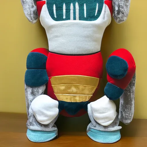 Image similar to expressionism disappointed plushie toy knight