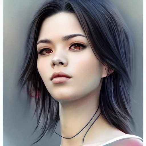 Image similar to a gourgeous digital influencer in the style of stefan kostic, realistic, full body, sharp focus, 8 k high definition, insanely detailed, intricate, elegant, art by stanley lau and artgerm