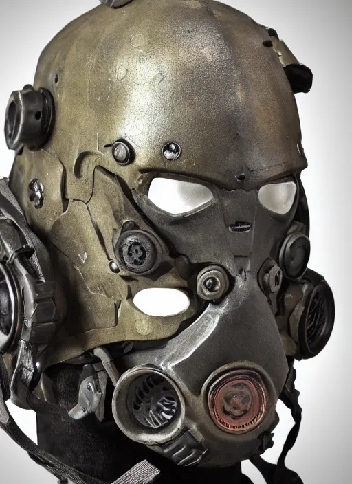 Image similar to call of duty, battlefied, spec - ops head with mask, fallout design, special forces, dark design, professional photo, intricate details