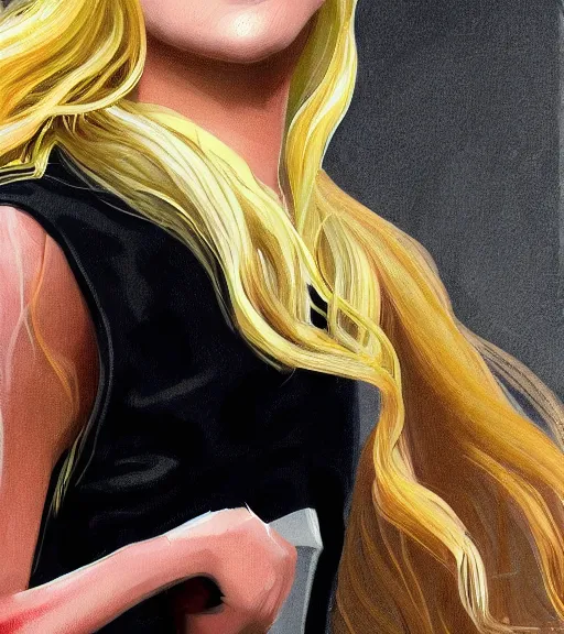 Prompt: still of lady gaga with long blonde hair, her right hand held up using the force shouting towards our pov in an episode of stranger things, intricate, elegant, highly detailed, digital painting, artstation, concept art, smooth, sharp focus, illustration, art by Phil noto