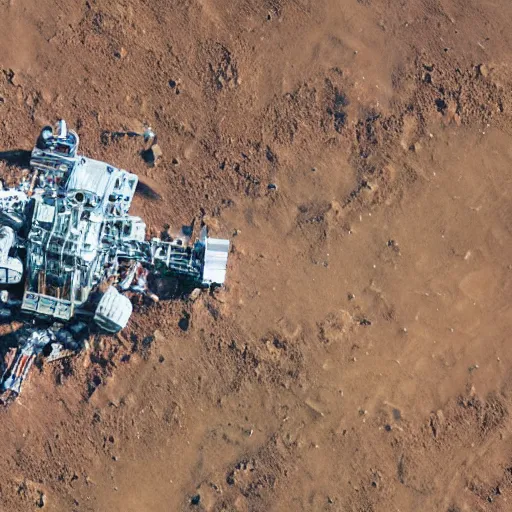 Image similar to satellite image of the giant remains of an ancient robot