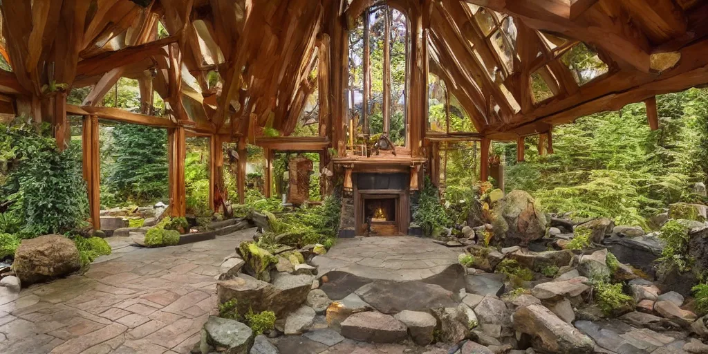 Image similar to residence in the style of rivendell, washington state