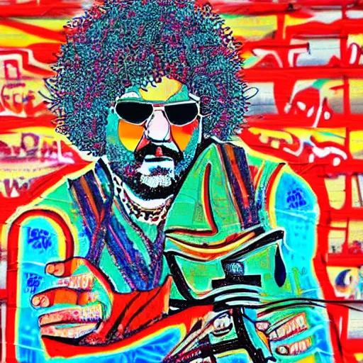 Image similar to jerry garcia egypt portrait in the style of graffiti