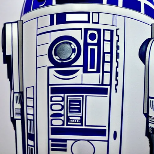 Image similar to close - up of the art deco detailing on r 2 d 2